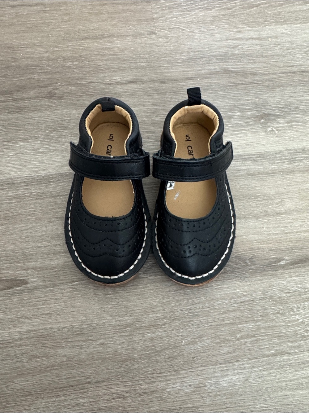 Carter's Black Mary Jane Toddler Shoes with Tan Lining